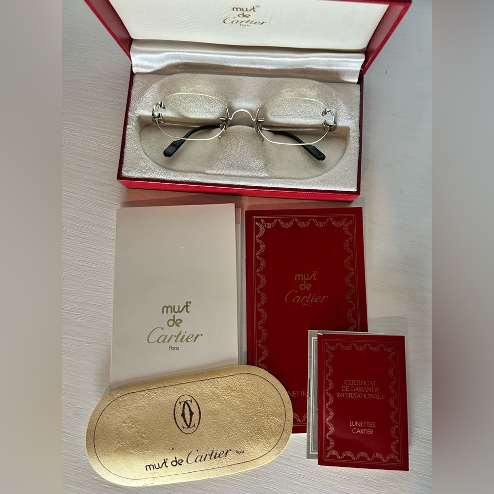 Cartier Silver “C” rimless eyeglasses
